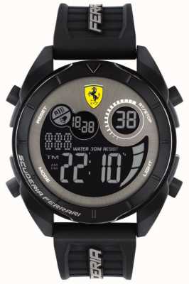 Scuderia Ferrari 男士（无原装盒） |极限竞速 |数字表盘 |黑灰色 |橡胶表带 0830878