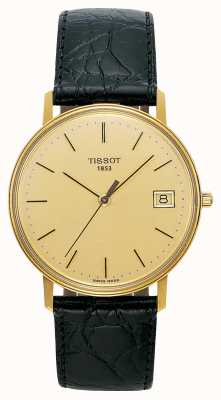 Tissot Goldrun hesalite 18k 金黑色皮革表带 T71340121