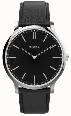 Timex 男士画廊 |黑色表盘|黑色皮表 TW2V28300