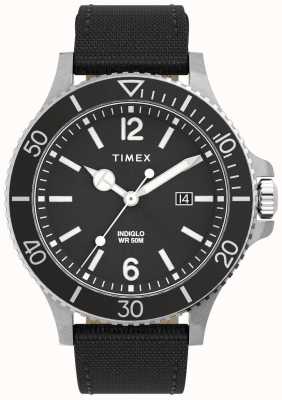 Timex 男装 |海港|黑色表盘|黑色纺织表带 TW2V27000