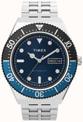 Timex M79 自动黑色和蓝色表圈手表 TW2V25100