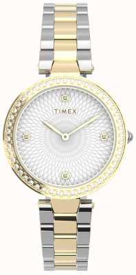 Timex 饰以水晶金银两色表款 TW2V24500