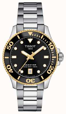 Tissot 海星 1000 | 36mm黑色表盘| |不锈钢手链 T1202102105100