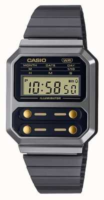 Casio Collection 镀灰色精钢腕表 A100WEGG-1A2EF