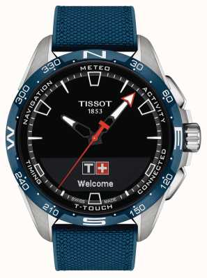 Tissot T-Touch Connect Solar钛金属（47.5毫米）黑色表盘/蓝色合成粒面牛皮表带 T1214204705106