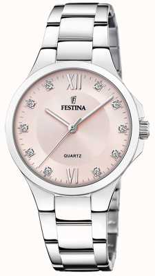 Festina 女士精钢腕表，搭配 cz 套装和精钢表链 F20582/2