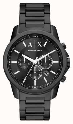 Armani Exchange 黑色计时表盘|黑色不锈钢手链 AX1722