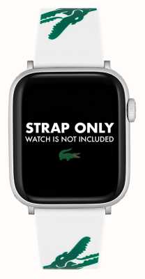 Lacoste Apple Watch 表带 (42/44/45mm) 白色和绿色硅胶 2050016