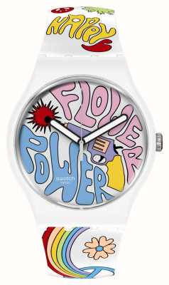 Swatch 和平手表的生物陶瓷花功率功率 SO32W107