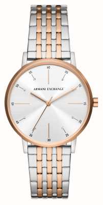 Armani Exchange 银水晶套装表盘|两色不锈钢表链 AX5580