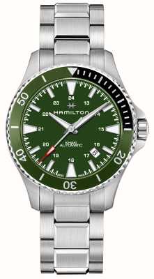 Hamilton 卡其海军蓝水肺自动上链（40毫米）绿色表盘/不锈钢表链 H82375161
