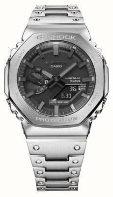 Casio 男士 g-shock 蓝牙全金属银色太阳能手表带手链 GM-B2100D-1AER