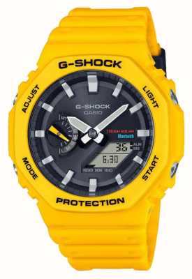 Casio 男士蓝牙 g-shock 黄色太阳能手表带树脂表带 GA-B2100C-9AER